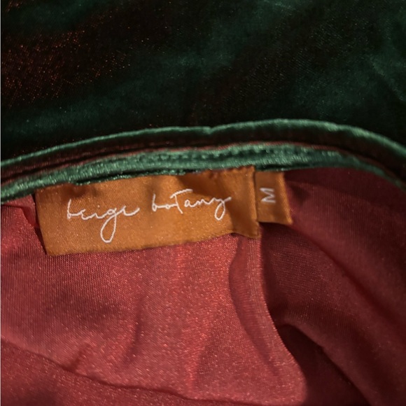 Beige Botany Elegant Green Velvet Evening Gown  Size M - Picture 8 of 9